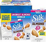 6-Pack 32-oz Silk Almond Milk (Unsweetened Vanilla) $8.55