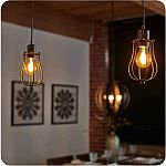 Sylvania Lowell Cage Pendant Light w/ LED Dimmable Bulb $7.59
