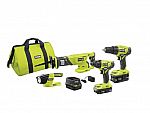 RYOBI 18-Volt ONE+ Cordless 4-Tool Combo Kit $129