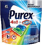 45-Count Purex 4-in-1 Plus Clorox2 Laundry Detergent Pacs (Original Fresh) $5.30