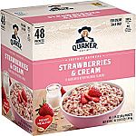48-Ct Quaker Instant Oatmeal (Strawberries and Cream) $4.85 (Prime Deal)