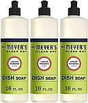 3-Pack 16-oz Mrs. Meyer's Clean Day Dishwashing Soap (Lemon Verbena) $8.70 and more