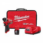 Milwaukee M12 FUEL 12V Cordless 1/4 in. Hex Impact Driver Kit $99