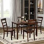 Harper & Bright Designs 5-Piece Brown Solid Wood Dining Set $338 and more