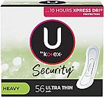 56-Ct Kotex Security Ultra Thin Feminine Pads (Heavy) $5