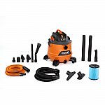 Ridgid 14 Gallon 6hp Shop Vacuum with Car Kit $99 