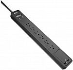 APC Power Strip 6-Outlet Surge Protector w/ USB Charging Ports $4.88