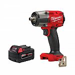 Milwaukee M18 FUEL Mid-Torque 1/2 in. Impact Wrench w/5 Ah Battery $187