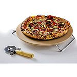 Ovente Ceramic Flat 13 Inch Pizza Stone Set $10