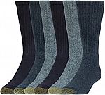 6-Pairs Gold Toe Men's Harrington Crew Socks (Denim) $7.70