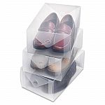 Set of 3 Whitmor Clear Vue Men's Shoe Boxes $4.11