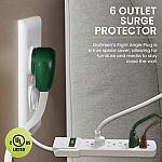 GoGreen Power 6 Outlet Surge Protector $3.26
