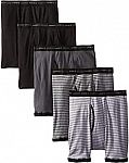 5-Pack Hanes Men's Cool Dri Tagless Boxer Briefs (S, M, L) $11