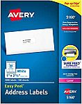3000-Ct AVERY 5160 Easy Peel Address Labels $11.90