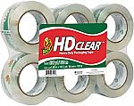 Duck HD Clear Heavy Duty Packing Tape, 1.88" x 109 Yards, 6 Rolls $13.08