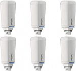 6-Pk Philips LED Frosted Dimmable G24 2700K Flicker-Free Light Bulb $13
