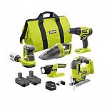 Ryobi ONE+ 18V Cordless 5-Tool Combo Kit +  Electrostatic Sprayer $189