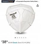 50-Ct Honeywell N95 Flatfold Disposable Respirator $36.73