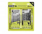 RYOBI 15 piece Black Oxide Hex Shank Drill Bit Set $7.97
