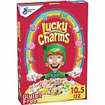 10.5-Oz Lucky Charms Gluten Free Breakfast Cereal $1.60