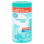 75-Ct Great Value Fresh Scent Disinfecting Wipes $1.25