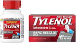 100Ct Tylenol Extra Strength Acetaminophen Rapid Release Gels $4.54