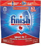 63-Tablets Finish Max in 1 Powerball Dishwasher Detergent (Fresh Scent) $7.50