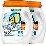 112 Count all Mighty Pacs Laundry Detergent with OXI Stain Removers and Whiteners $13