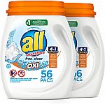 2-Pack 56-Count all Mighty Pacs Laundry Detergent $13.30