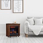 ChimneyFree Rolling Mantel with 3D Infrared Quartz Electric Fireplace $79