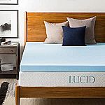 LUCID Twin-XL 3-inch Ventilated Gel Memory Foam Mattress Topper $33