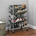 Mainstays 5 Tier, 30 Pair, Metal Mesh Shoe Rack $19.94