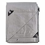 XtremepowerUS Heavy-Duty Silver All Weatherproof Tarpaulin Tarp 10' x 10' $10 Shipped and more