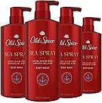 4-Pk 16.9-oz Old Spice Body Wash for Men (Sea Spray Cologne Scent) $14