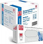 1000-Ct Basic Medical Blue Nitrile Exam Gloves (Medium) $35