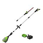 Greenworks PRO 60V Cordless Brushless 10 in. Pole Saw/20 in. Pole Hedge Trimmer w/ 2.0 Ah Battery $97 (Was $389)