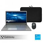 Gateway 15.6" FHD Ultra Slim Laptop Carrying Case & Wireless Mouse (i3-1115G4 4GB 128GB Black) $140