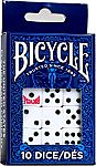 Bicycle Dice, 10 Count (Six Sided, 16 mm) $1.59