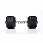 Tru Grit Fitness 35lb Black Rubber Hex Dumbbell $17.50 and more