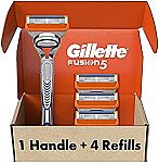 Gillette Fusion5 Razors, 1 Razor, 4 Blade Refills $13 and more