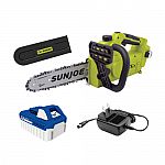 10" Sun Joe 24V-10CS 24-Volt iON+ Cordless Chainsaw Kit w/ 4.0-Ah Battery & Charger $59 & More