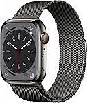 Apple Watch Series 8 45mm GPS + Cellular w/ Graphite Stainless Steel Case with Graphite Milanese Loop $699 ($100 off)