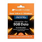 Boost Mobile 3 Months 5GB Plan SIM Card Kit $14.88