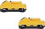 2-pack DEWALT 20V MAX Battery Pack, 3.0-Ah $84 and more