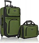 U.S. Traveler Rio Rugged Fabric Expandable Carry-on Luggage Set (Green) $33.65