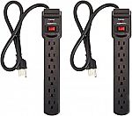 2-Pack AmazonBasics 6-Outlet Power Strip Surge Protector $5.08