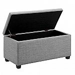 Amazon Basics 35.5" Upholstered Storage Ottoman Entryway Bench (Light Gray) $44.50