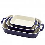 eBay Prep for Holiday Hosting Sale - Staub Ceramics 3-pc Rectangular Baking Dish Set $99 and more