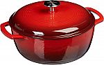 6-Qt Amazon Basics Cast Iron Dutch Oven $28.35 & more