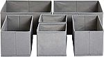Set of 6 Amazon Basics Cloth Drawer Storage Organizer Boxes $12